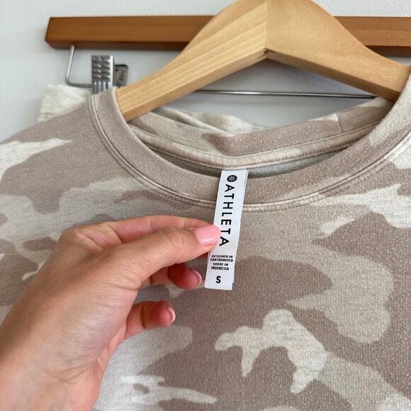 Athleta Balance Camo Pullover & Jogger Sweatpant Set Camo Lux Oatmeal Heather - Picture 5 of 12